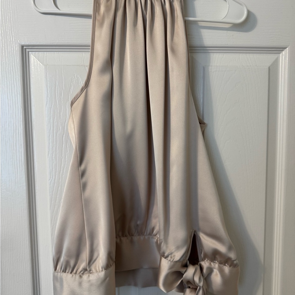 Rachel Zoe Silk-Look Halter Top in Soft Blush